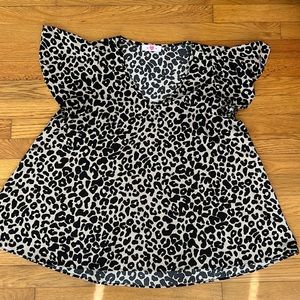 Animal print loose fit blouse